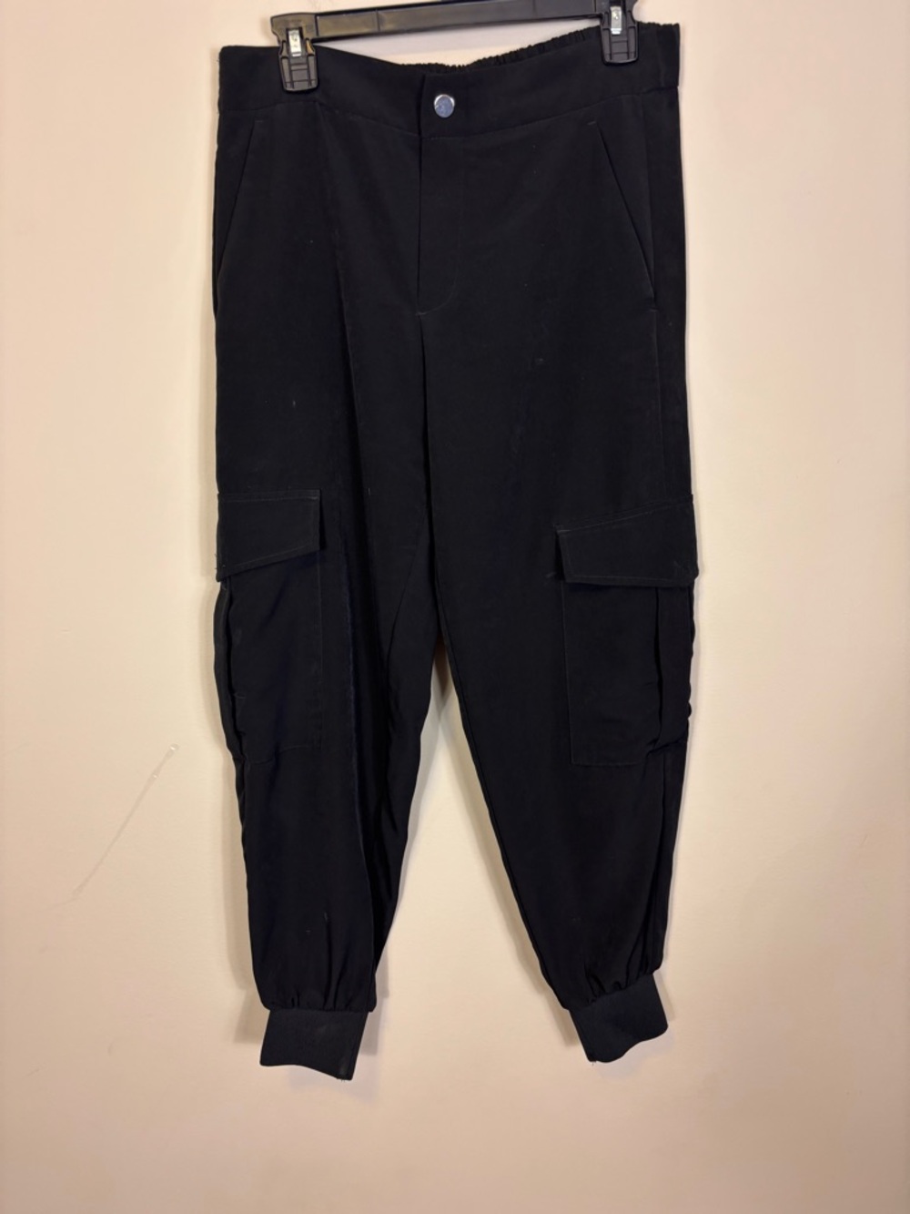 Zara Black Women’s Cargo Jogger Polyester Pants Medium - Picture 1 of 6